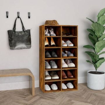 Vidaxl vidaXL Omarica za čevlje dimljen hrast 54x34x100,5 cm