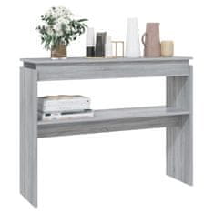 Vidaxl Konzolna mizica siva sonoma 102x30x80 cm konstruiran les