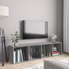 Vidaxl Knjižna/TV omara siva sonoma 143x30x36 cm konstruiran les