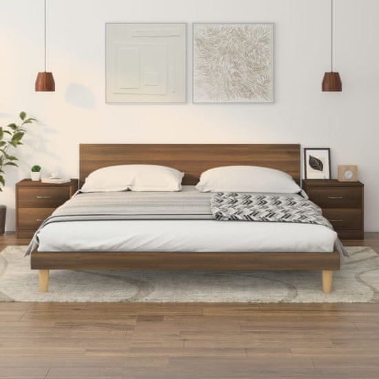 Vidaxl Nočna omarica 2 kosa rjavi hrast 40x30x40 cm konstruiran les