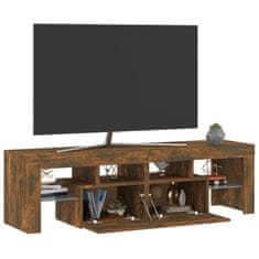 Vidaxl TV omarica z LED lučkami dimljeni hrast 140x36,5x40 cm