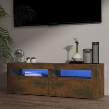 Vidaxl vidaXL TV omarica z LED osvetlitvijo dimljen hrast 120x35x40 cm