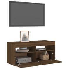 Vidaxl TV omarica z LED lučkami rjavi hrast 90x35x40 cm
