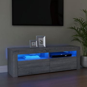 Vidaxl vidaXL TV omarica z LED zaslonom, siva, hrast sonoma, 120x35x40 cm
