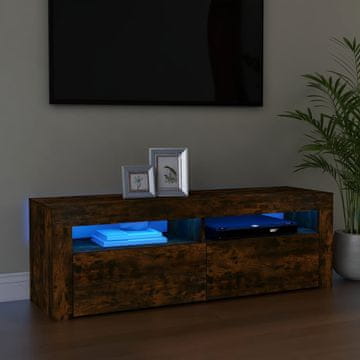 Vidaxl vidaXL TV omarica z LED osvetlitvijo dimljen hrast 120x35x40 cm