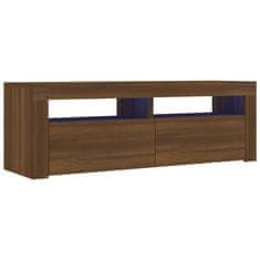 Vidaxl TV omarica z LED lučkami rjavi hrast 120x35x40 cm