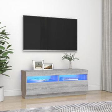 Vidaxl vidaXL TV omarica z LED osvetlitvijo siva, hrast sonoma 100x35x40 cm