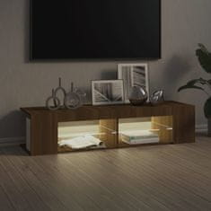 Vidaxl TV omarica z LED lučkami rjavi hrast 135x39x30 cm