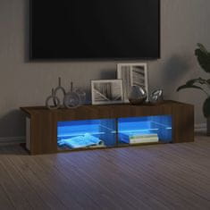 Vidaxl TV omarica z LED lučkami rjavi hrast 135x39x30 cm