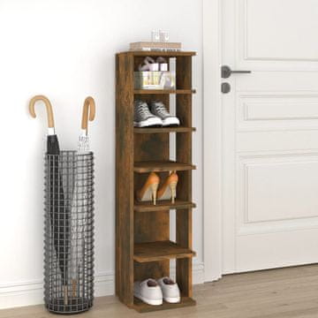 Vidaxl vidaXL Stojalo za čevlje dimljen hrast 27,5x27x102 cm