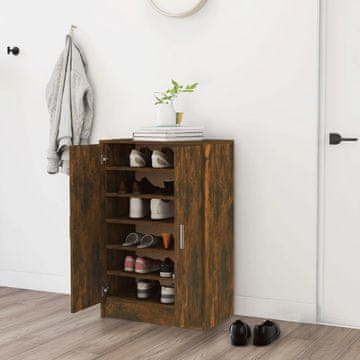 Vidaxl vidaXL Omarica za čevlje dimljen hrast 60x35x92 cm