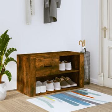 Vidaxl vidaXL Omarica za čevlje dimljen hrast 80x35x45 cm