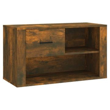 Vidaxl Omarica za čevlje dimljeni hrast 80x35x45 cm inženirski les