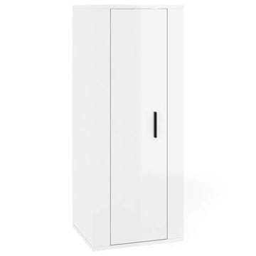 Vidaxl Stenska TV omarica visok sijaj bela 40x34,5x100 cm