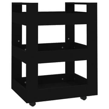 Vidaxl Kuhinjski voziček črn 60x45x80 cm inženirski les