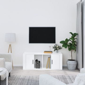 Vidaxl vidaXL TV omarica visok sijaj bela 100x35x40 cm