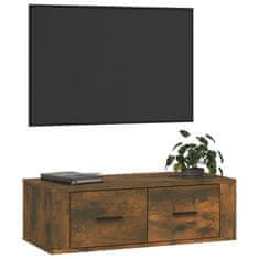 Vidaxl Viseča TV omarica dimljeni hrast 80x36x25 cm inženirski les