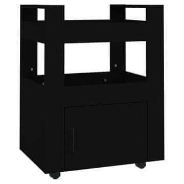 Vidaxl Kuhinjski voziček črn 60x45x80 cm inženirski les