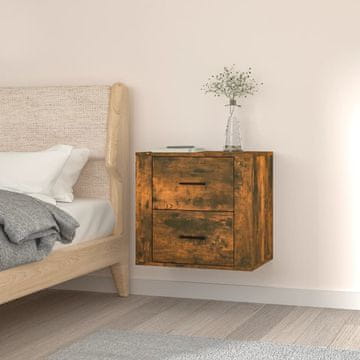 Vidaxl vidaXL Viseča nočna omarica dimljen hrast 50x36x47 cm