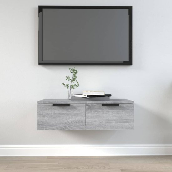 Vidaxl Stenska omarica siva sonoma 68x30x20 cm konstruiran les