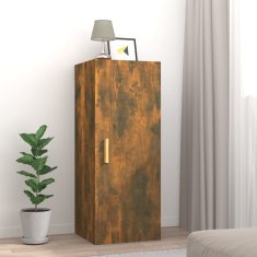 Vidaxl Stenska omarica dimljeni hrast 34,5x34x90 cm konstruiran les