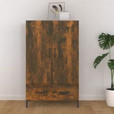 Vidaxl Visoka omarica dimljeni hrast 70x31x115 cm konstruiran les