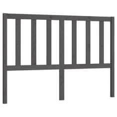 Vidaxl Posteljno vzglavje sivo 156x4x100 cm trdna borovina