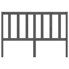 Vidaxl Posteljno vzglavje sivo 156x4x100 cm trdna borovina