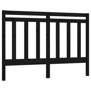 Vidaxl Posteljno vzglavje črno 126x4x100 cm trdna borovina