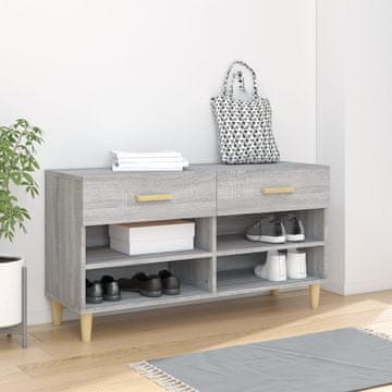 Vidaxl vidaXL Omarica za čevlje, siva, hrast sonoma, 102x35x55 cm