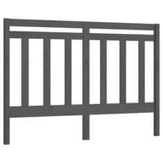 Vidaxl Posteljno vzglavje sivo 156x4x100 cm trdna borovina