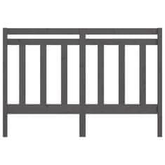 Vidaxl Posteljno vzglavje sivo 156x4x100 cm trdna borovina