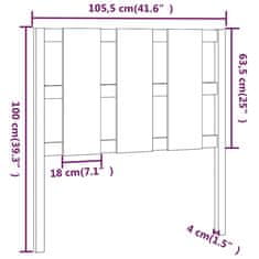 Vidaxl Posteljno vzglavje črno 105,5x4x100 cm trdna borovina