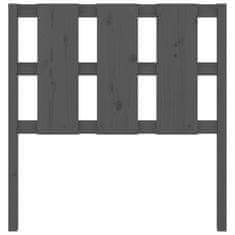 Vidaxl Posteljno vzglavje sivo 105,5x4x100 cm trdna borovina