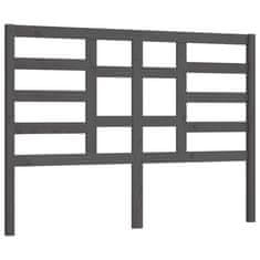 Vidaxl Posteljno vzglavje sivo 141x4x104 cm trdna borovina