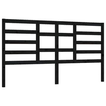 Vidaxl Posteljno vzglavje črno 206x4x104 cm trdna borovina