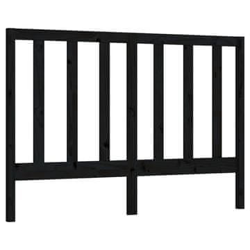 Vidaxl Posteljno vzglavje črno 166x4x100 cm trdna borovina