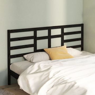 Vidaxl vidaXL Vzglavje postelje črno 206x4x104 cm masivni borov les