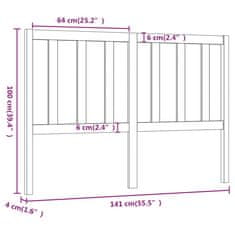 Vidaxl Posteljno vzglavje belo 141x4x100 cm trdna borovina