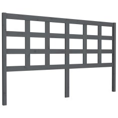 Vidaxl Posteljno vzglavje sivo 165,5x4x100 cm trdna borovina