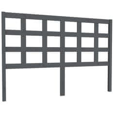 Vidaxl Posteljno vzglavje sivo 145,5x4x100 cm trdna borovina