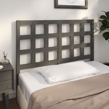Vidaxl vidaXL Vzglavje postelje, sivo, 125,5 x 4 x 100 cm, masiven borov les