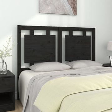 Vidaxl vidaXL Vzglavje postelje črno 125,5x4x100 cm masivni borov les