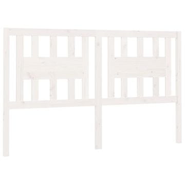 Vidaxl Posteljno vzglavje belo 146x4x100 cm trdna borovina