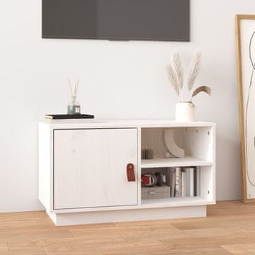 Vidaxl vidaXL TV stojalo belo 70x34x40 cm masivni borov les