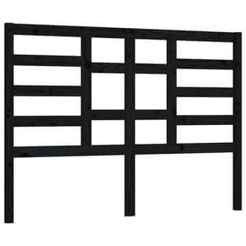 Vidaxl Posteljno vzglavje črno 126x4x104 cm trdna borovina
