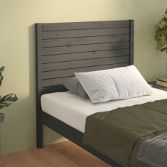 Vidaxl Posteljno vzglavje sivo 81x4x100 cm trdna borovina