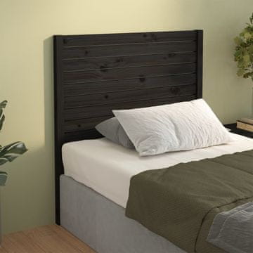 Vidaxl vidaXL Vzglavje postelje črno 81x4x100 cm masivni borov les