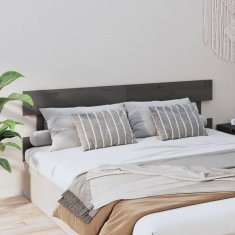 Vidaxl Posteljno vzglavje sivo 184x3x81 cm trdna borovina