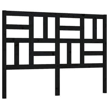 Vidaxl Posteljno vzglavje črno 126x4x104 cm trdna borovina